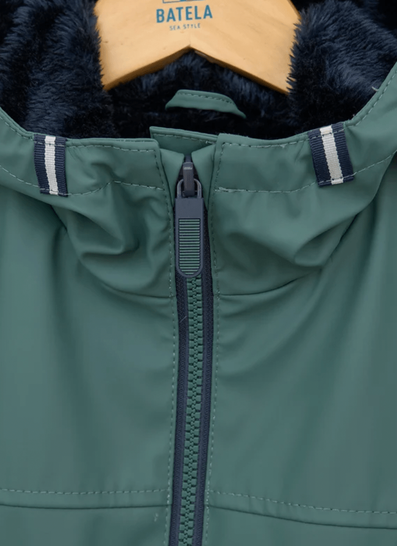 Fleece Lined PU Raincoat - Flea Boutiques