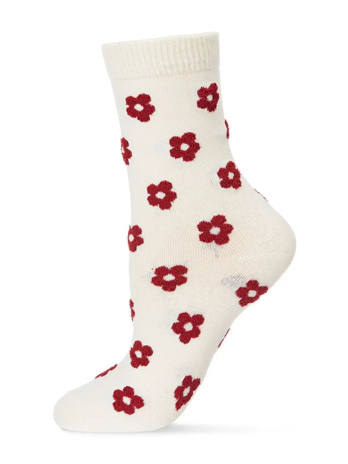 Flocked Cotton Floral Crew - Flea Boutiques