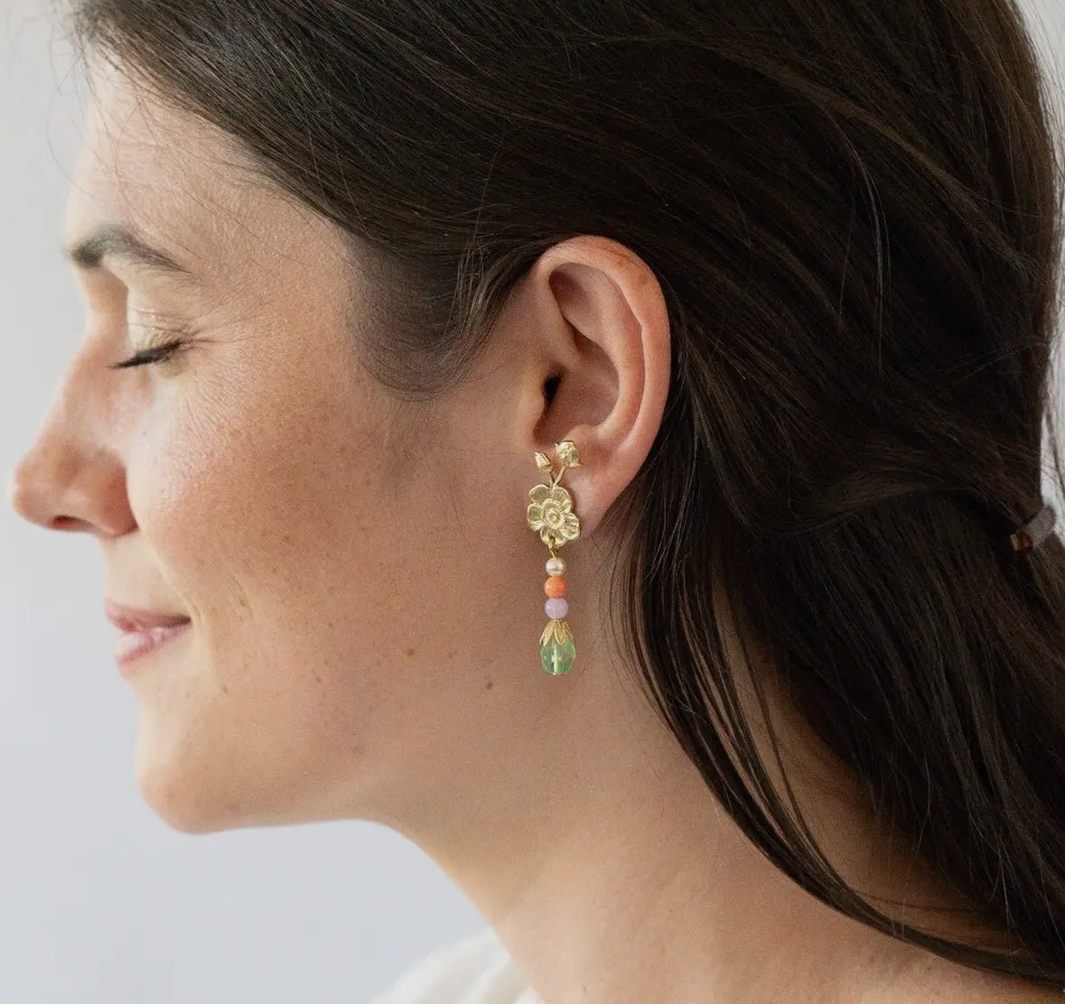 Floral Dangle Stud - Flea Boutiques
