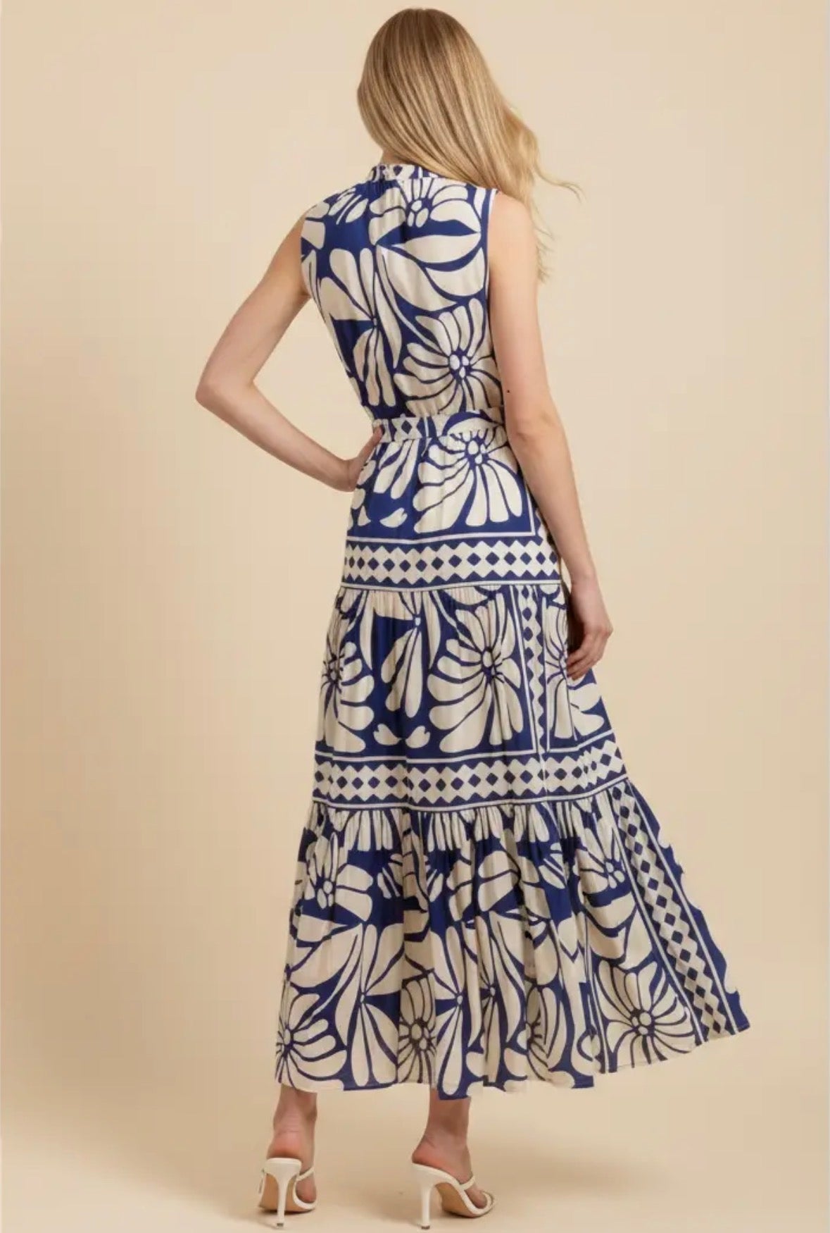 Floral & Geo Print Tiered Maxi - Flea Boutiques
