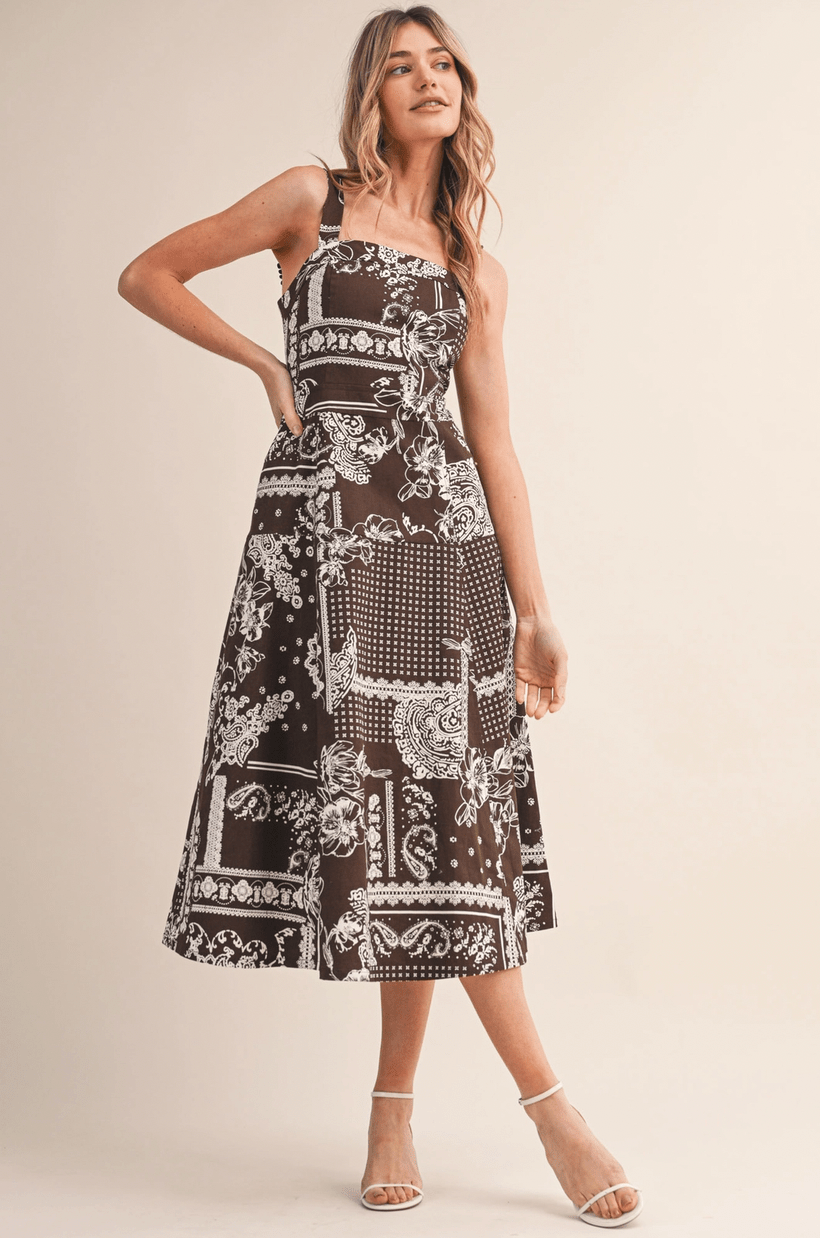 Floral Paisley Denim Dress - Flea Boutiques