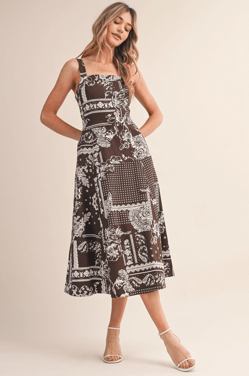 Floral Paisley Denim Dress - Flea Boutiques