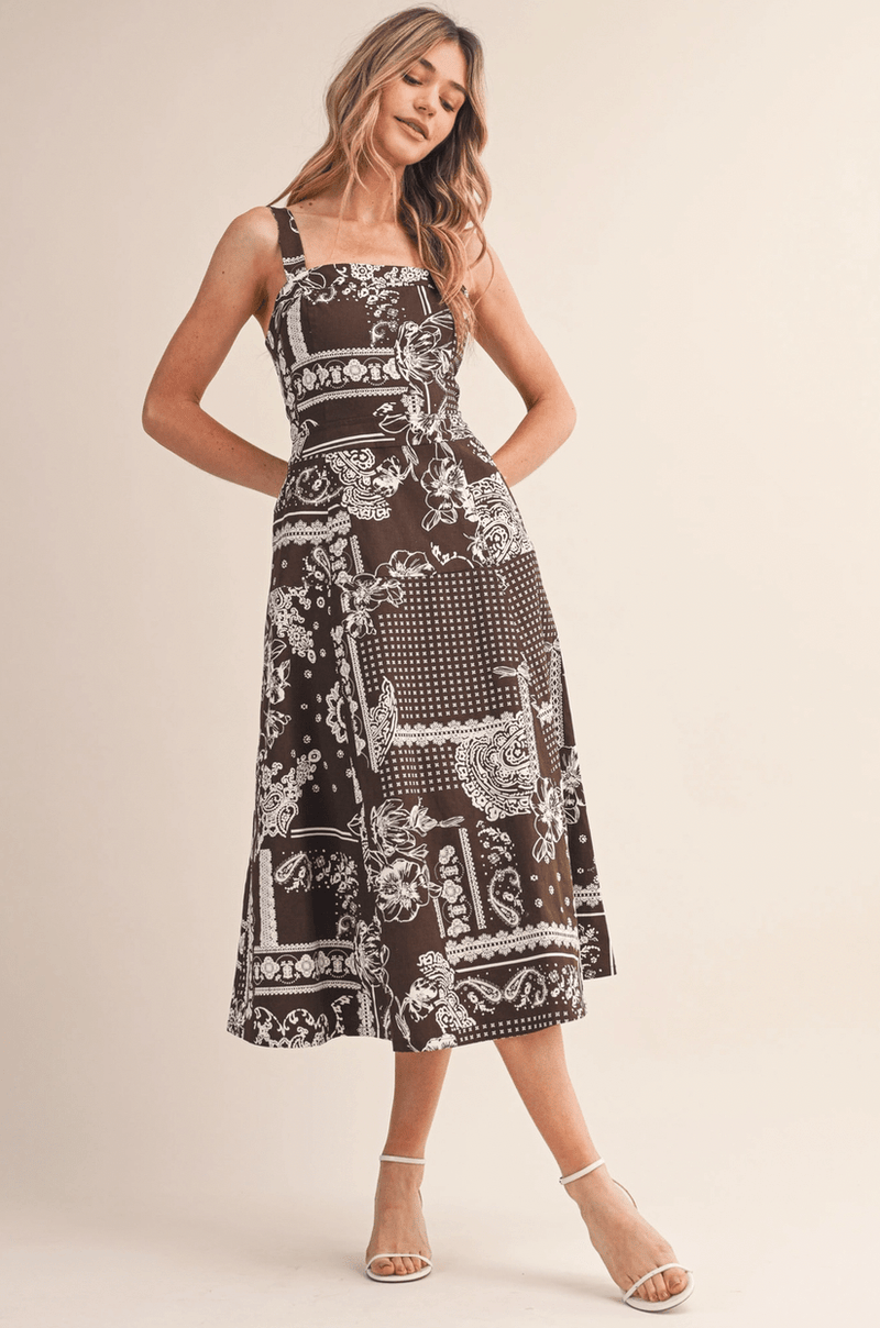 Floral Paisley Denim Dress - Flea Boutiques