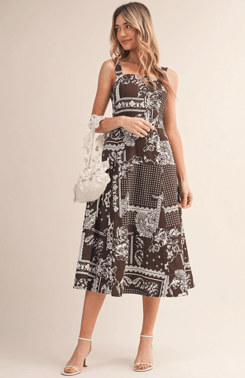 Floral Paisley Denim Dress - Flea Boutiques