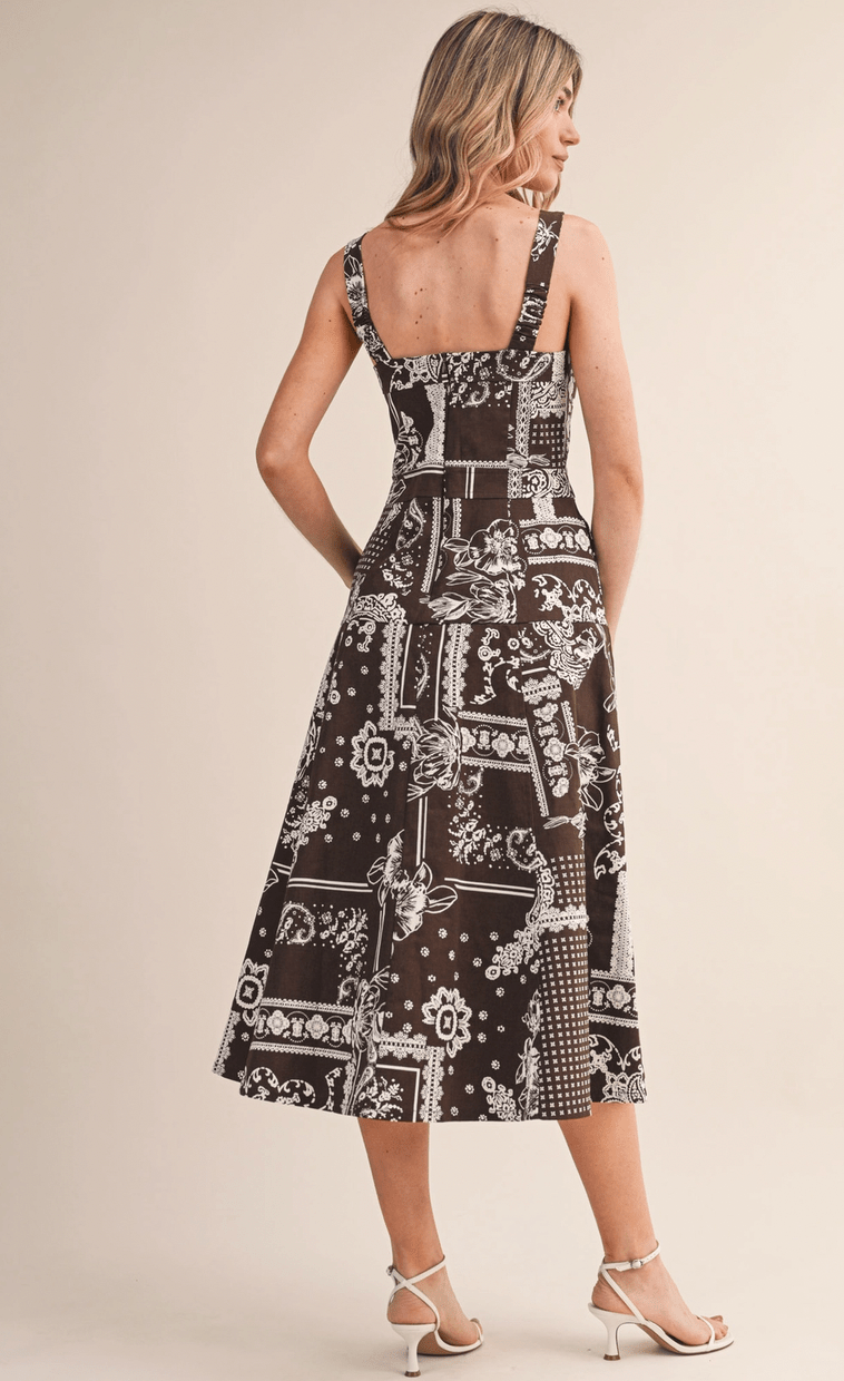 Floral Paisley Denim Dress - Flea Boutiques