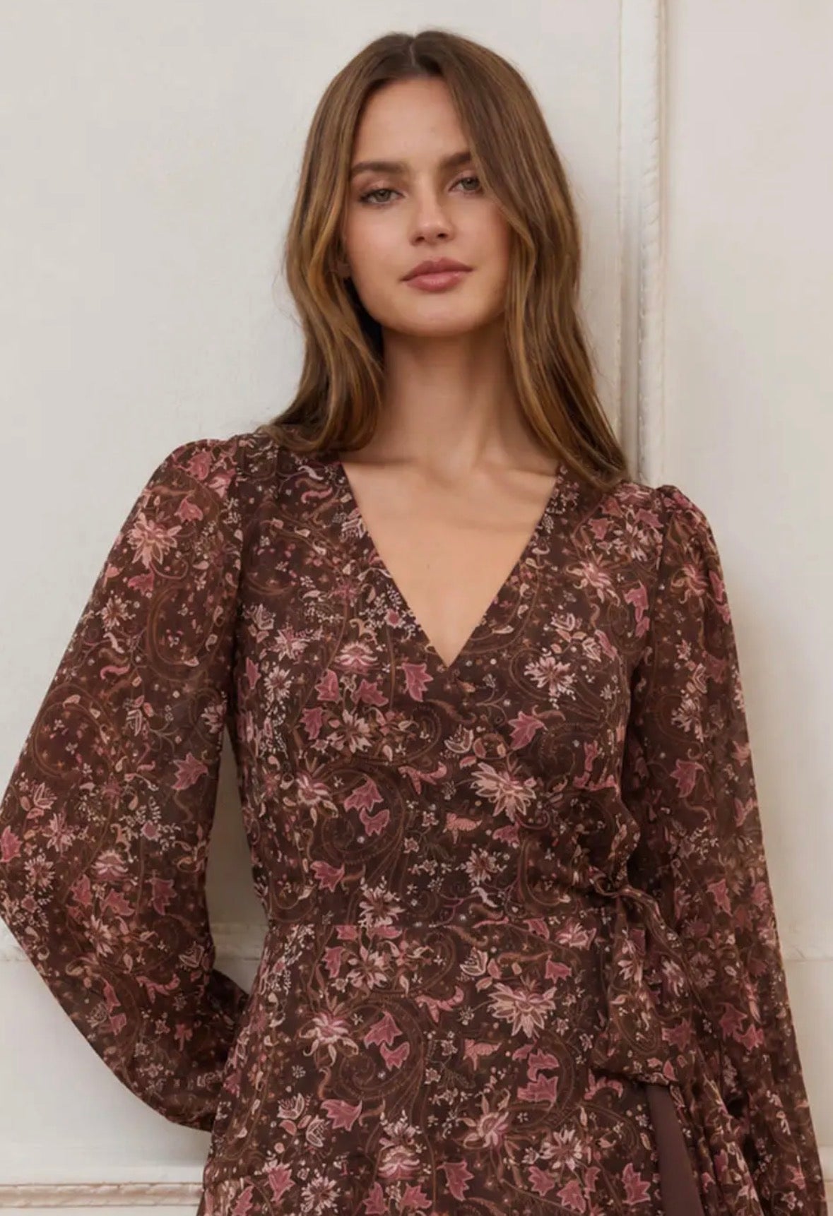 Floral Paisley Wrap Mini Dress - Flea Boutiques