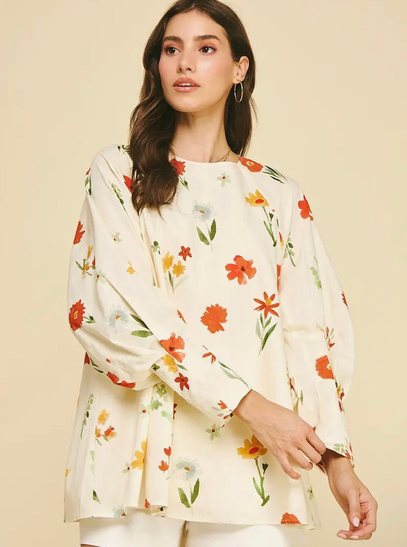 Floral Print Blouse - Flea Boutiques