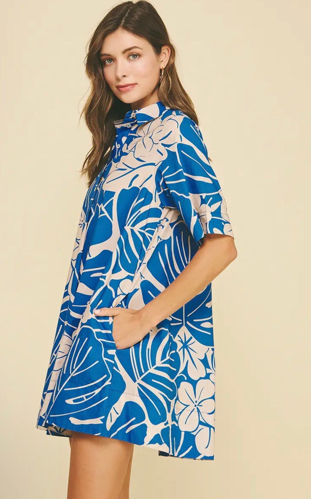Floral Print Button Down Mini - Flea Boutiques