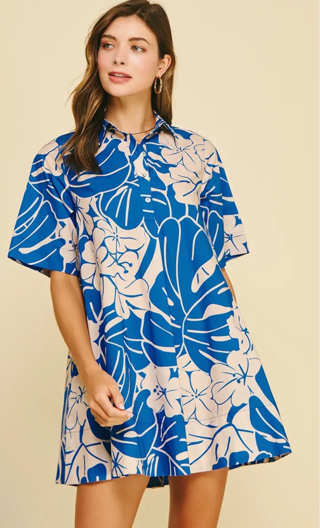 Floral Print Button Down Mini - Flea Boutiques