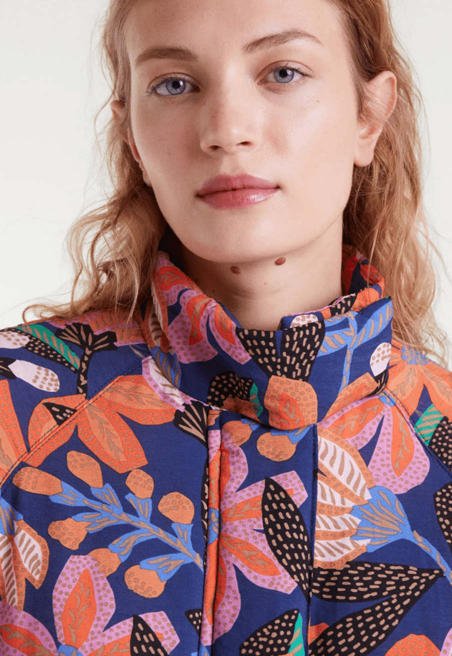 Floral Print Puffer Coat - Flea Boutiques