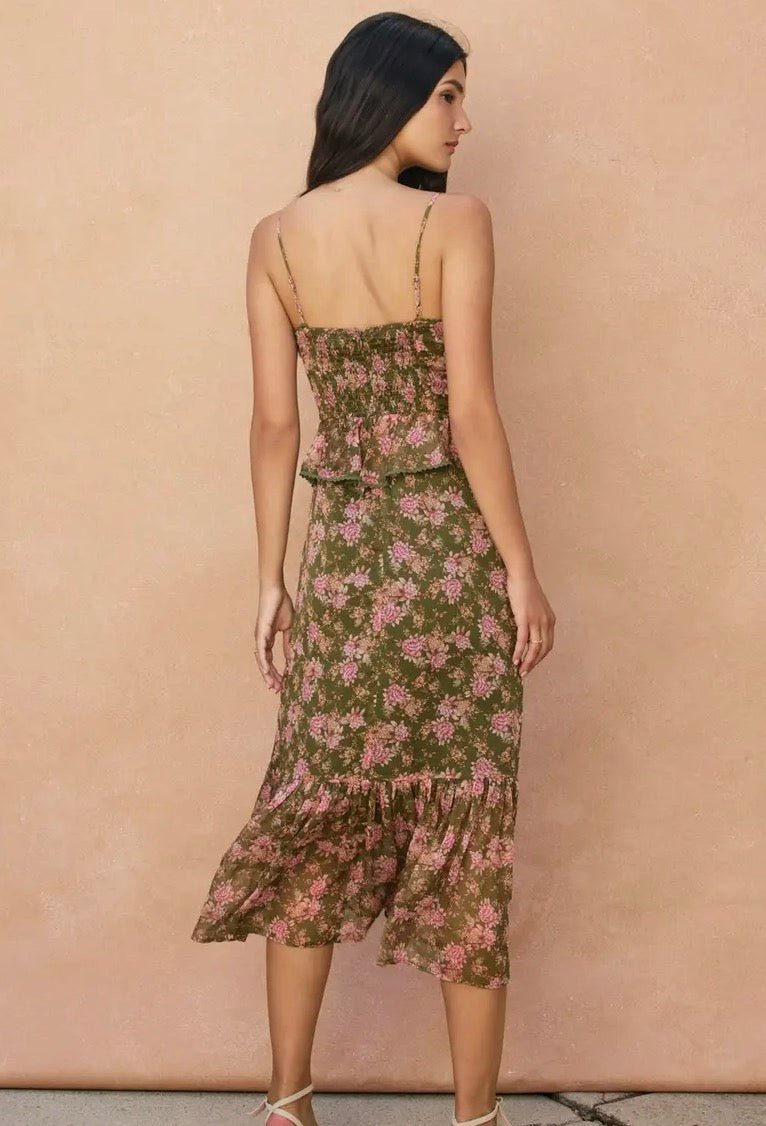 Floral Ruffled Layered Dress - Flea Boutiques
