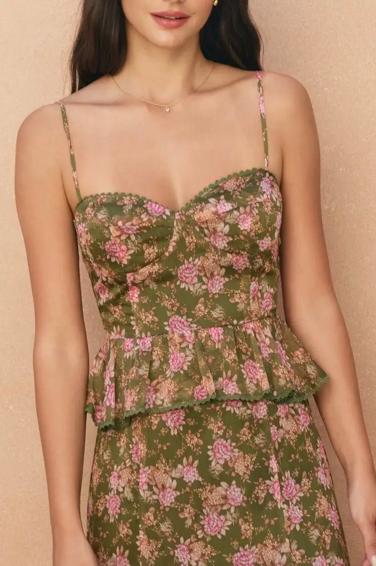 Floral Ruffled Layered Dress - Flea Boutiques