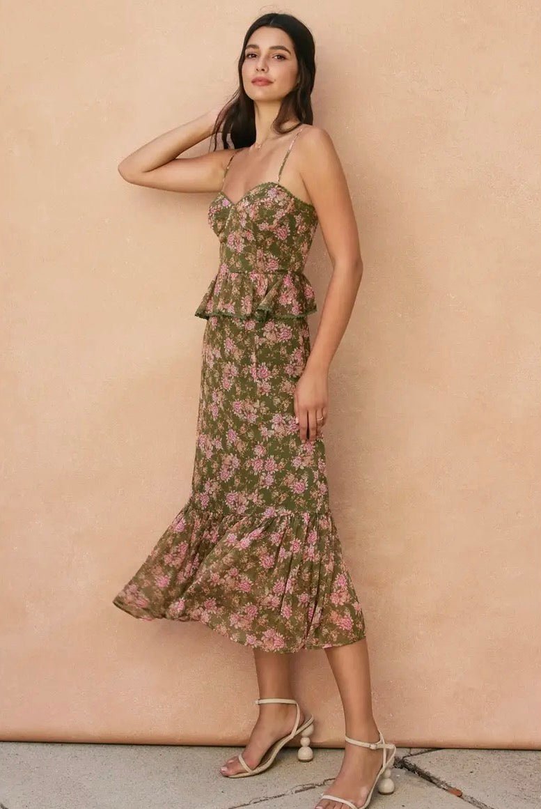 Floral Ruffled Layered Dress - Flea Boutiques