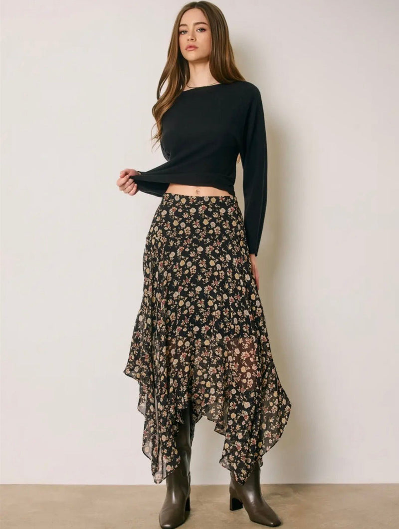 Floral Ruffled Skirt - Flea Boutiques