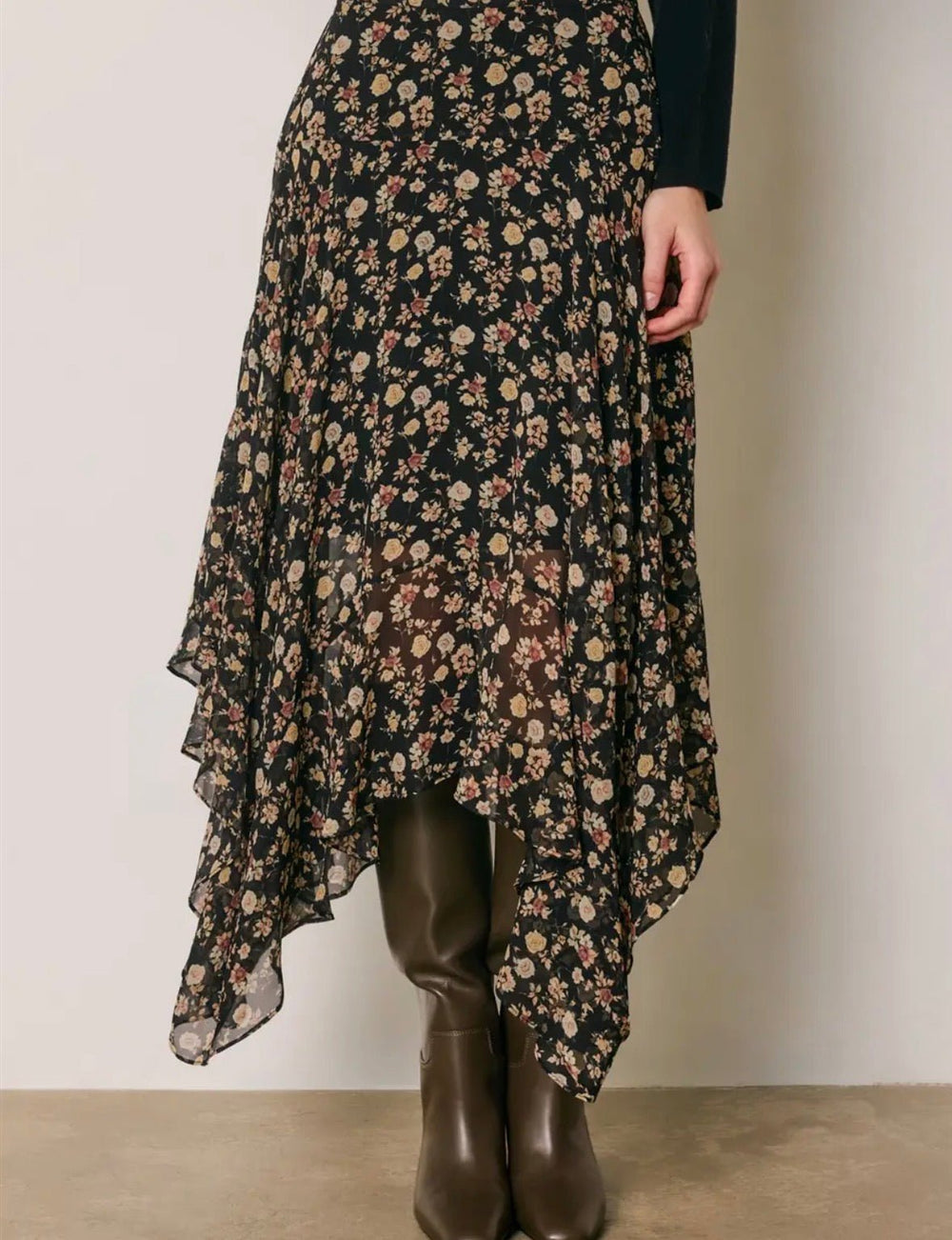 Floral Ruffled Skirt