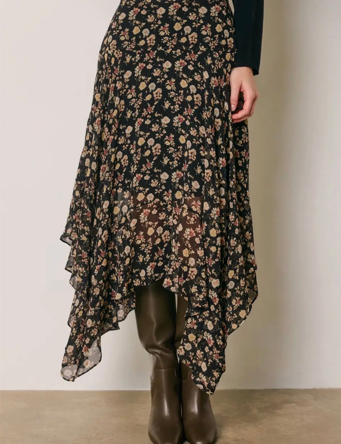 Floral Ruffled Skirt - Flea Boutiques