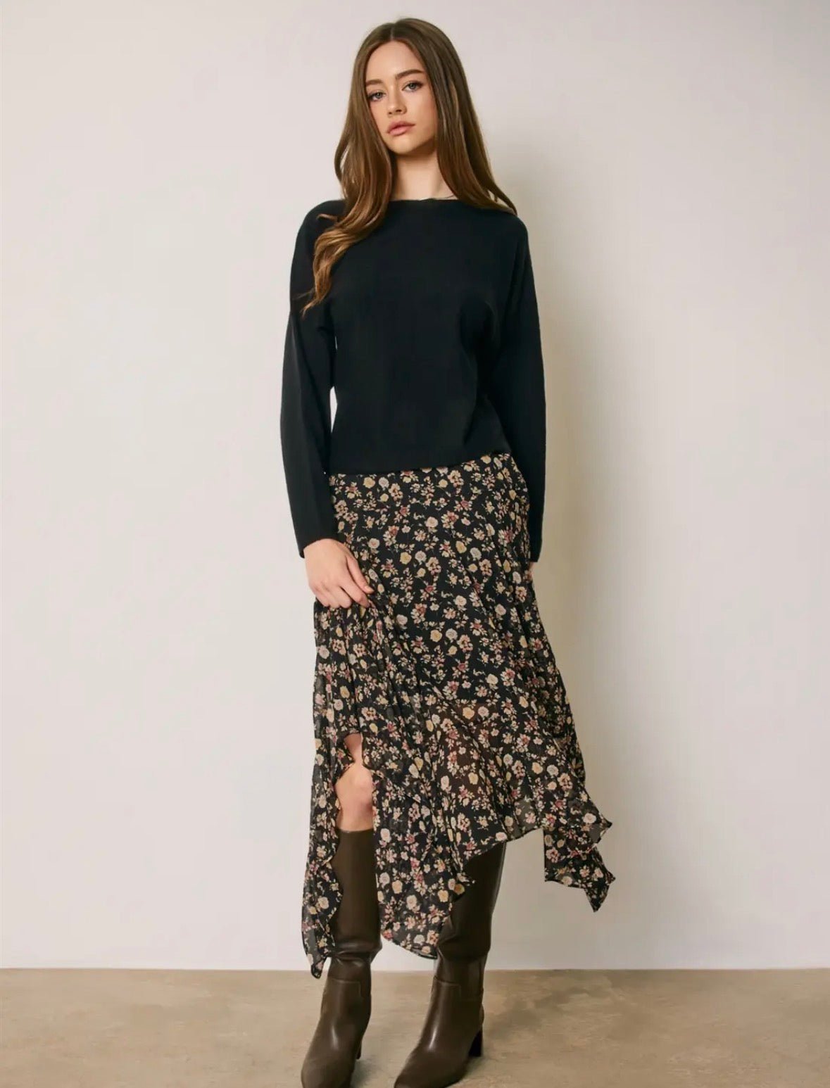 Floral Ruffled Skirt - Flea Boutiques