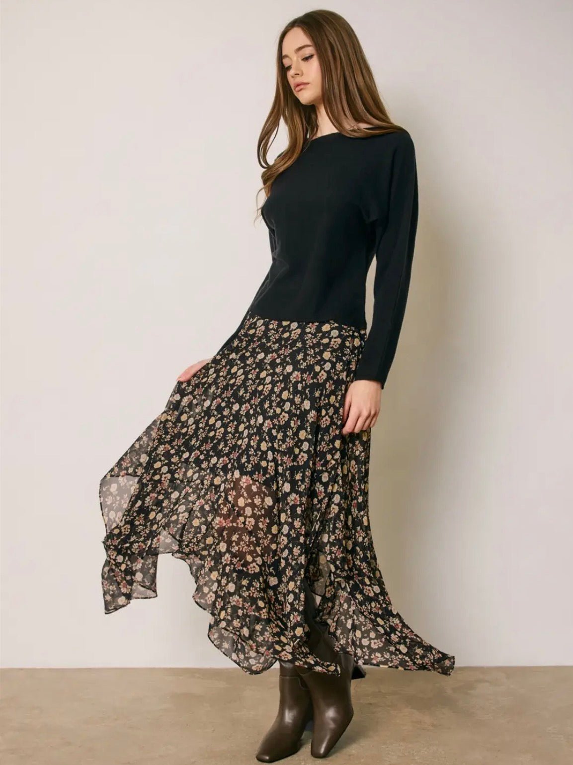 Floral Ruffled Skirt - Flea Boutiques