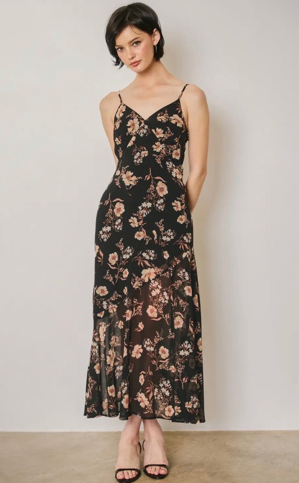 Floral Tie Back Midi Dress - Flea Boutiques