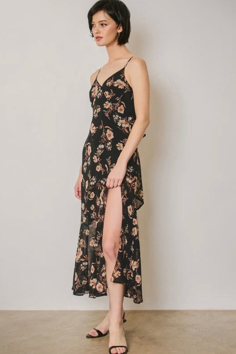 Floral Tie Back Midi Dress - Flea Boutiques