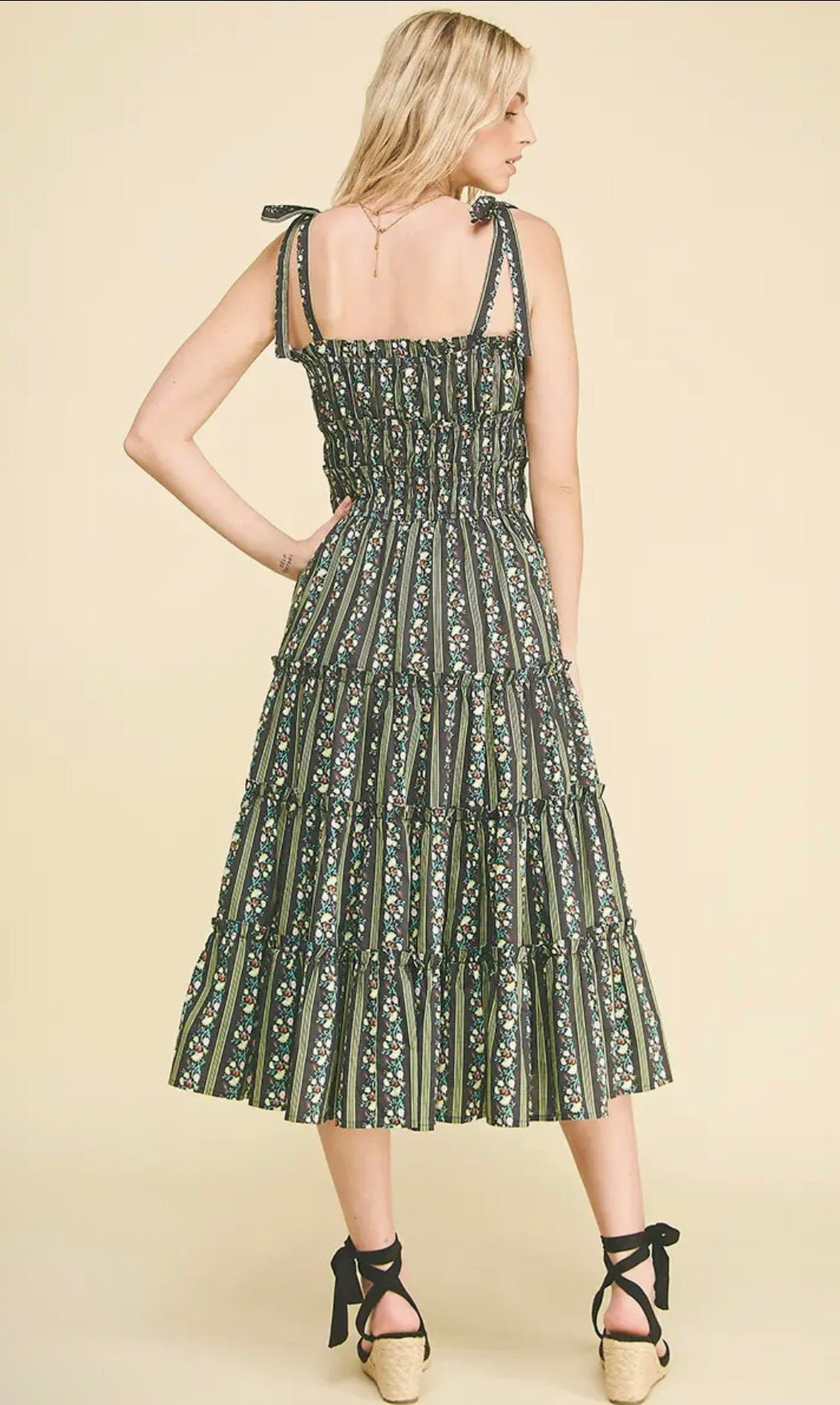 Floral Tiered Midi Dress - Flea Boutiques