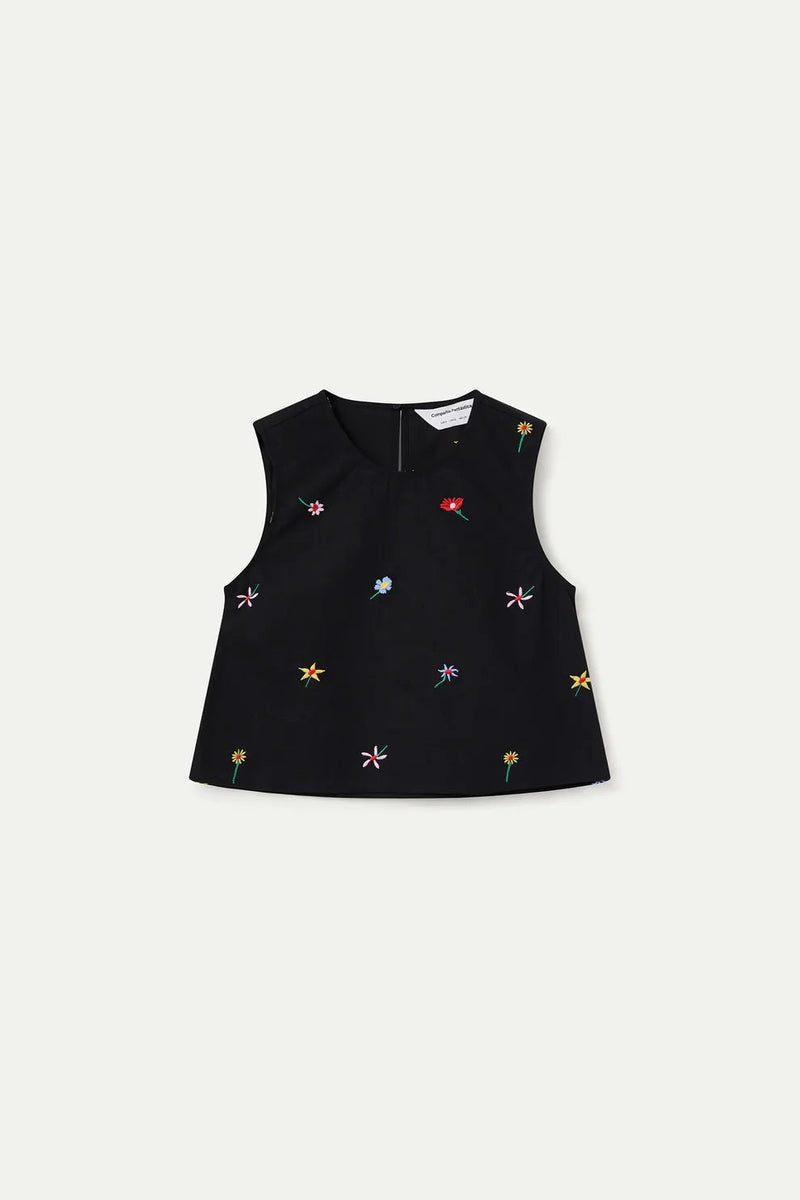 Flower Embroidery Tank - Flea Boutiques