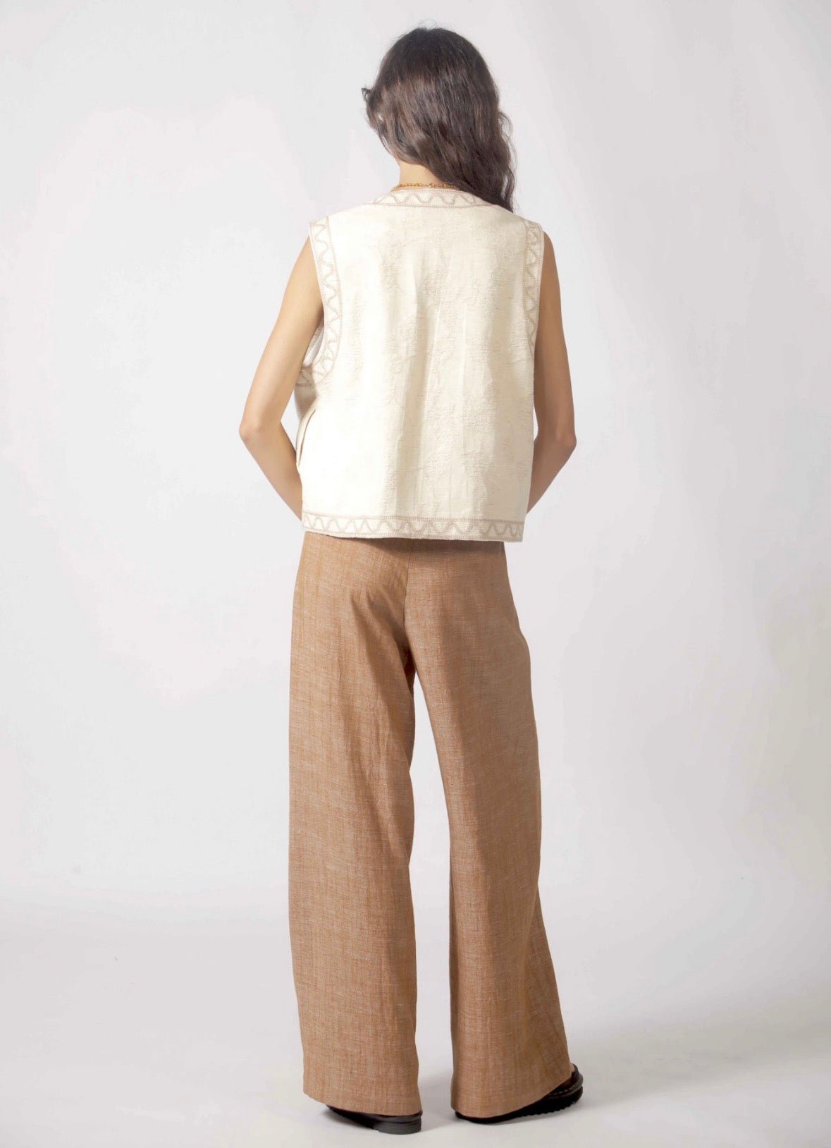 Flower Embroidery Vest - Flea Boutiques