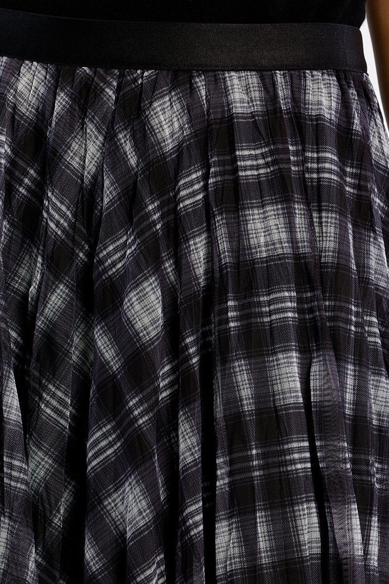 Flowy Plaid Midi Skirt - Flea Boutiques