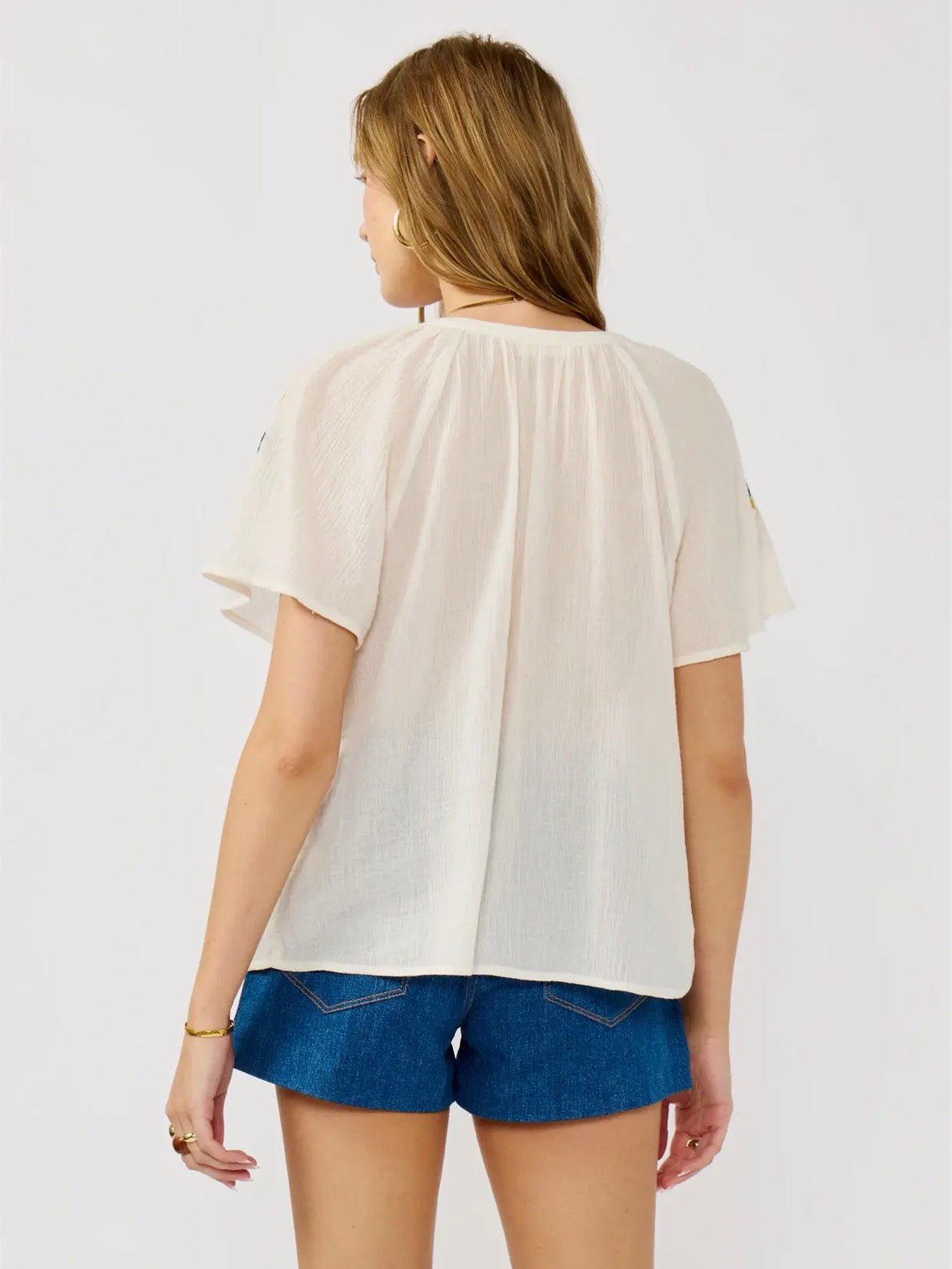 Flutter Sleeve Button Down Top - Flea Boutiques