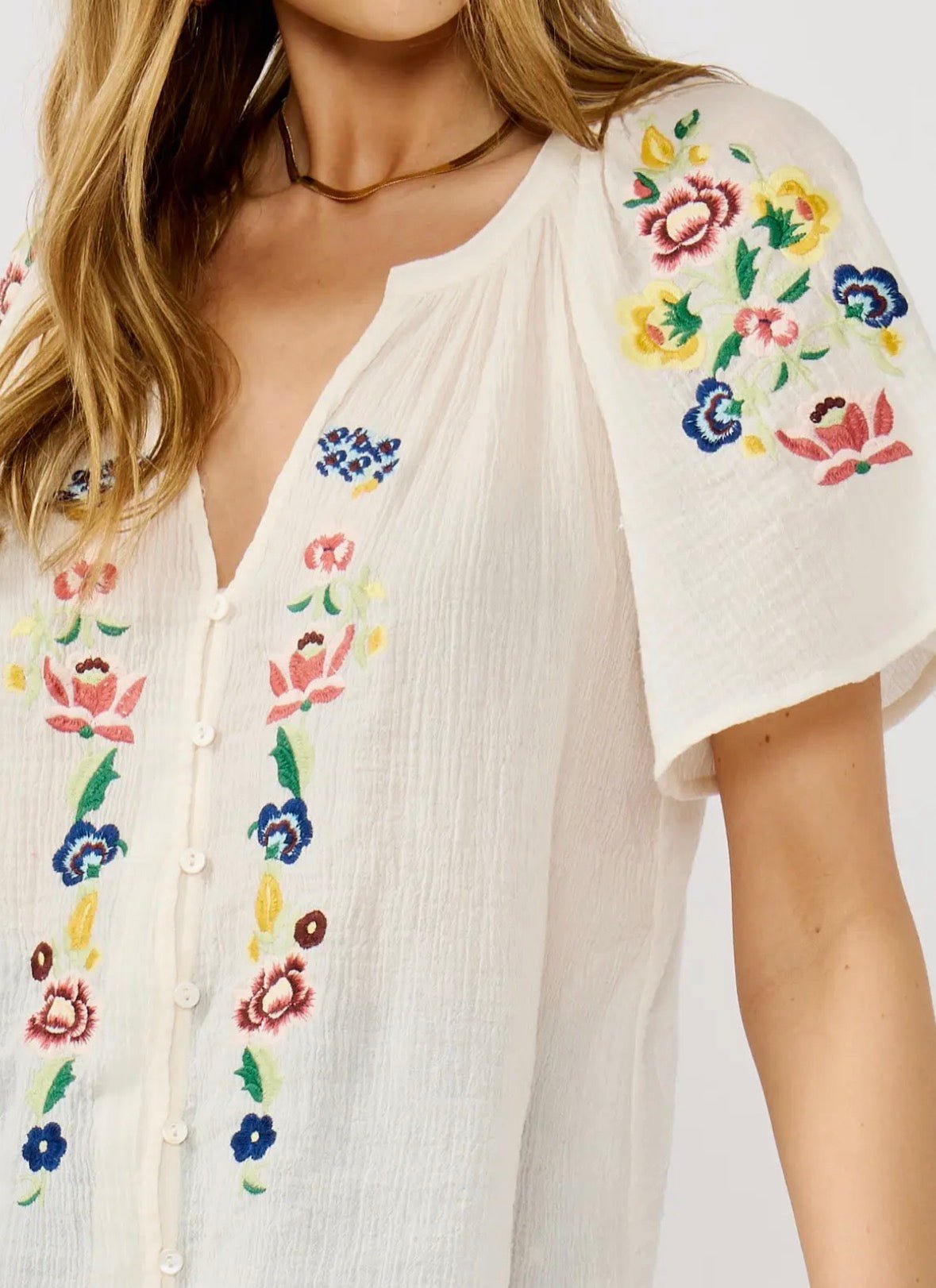Flutter Sleeve Button Down Top - Flea Boutiques