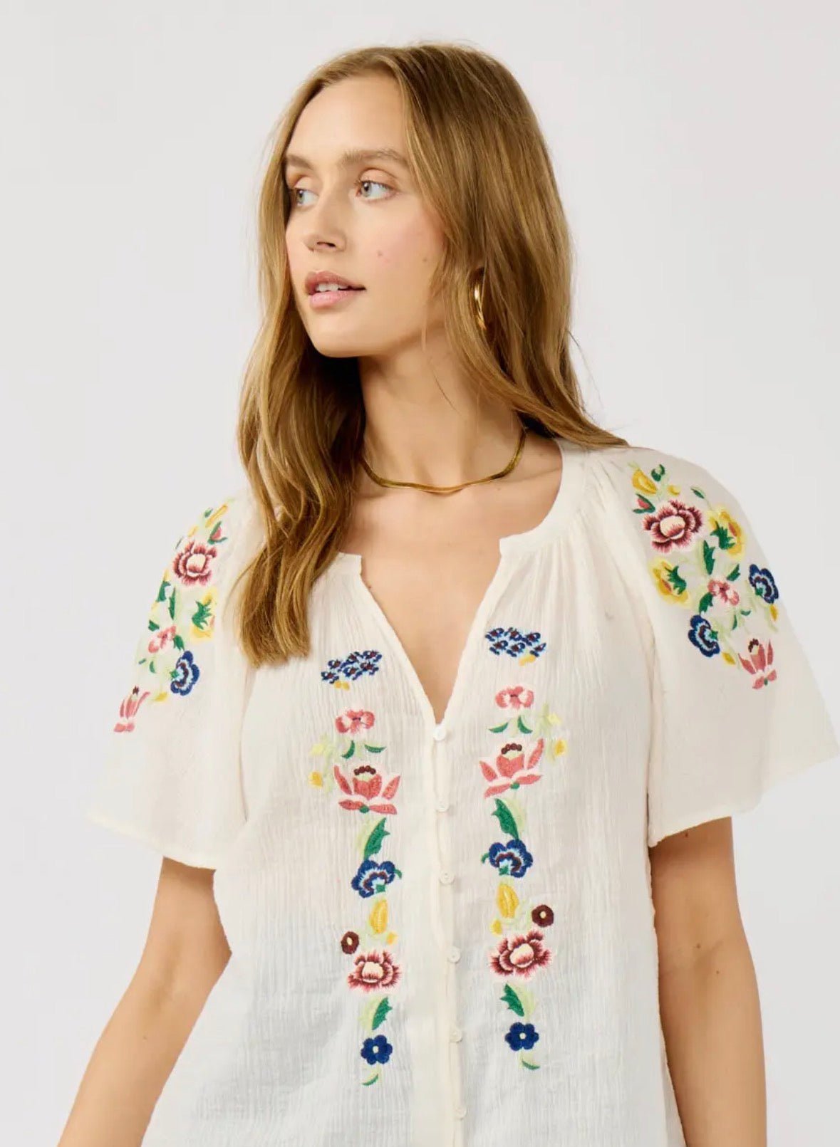 Flutter Sleeve Button Down Top - Flea Boutiques