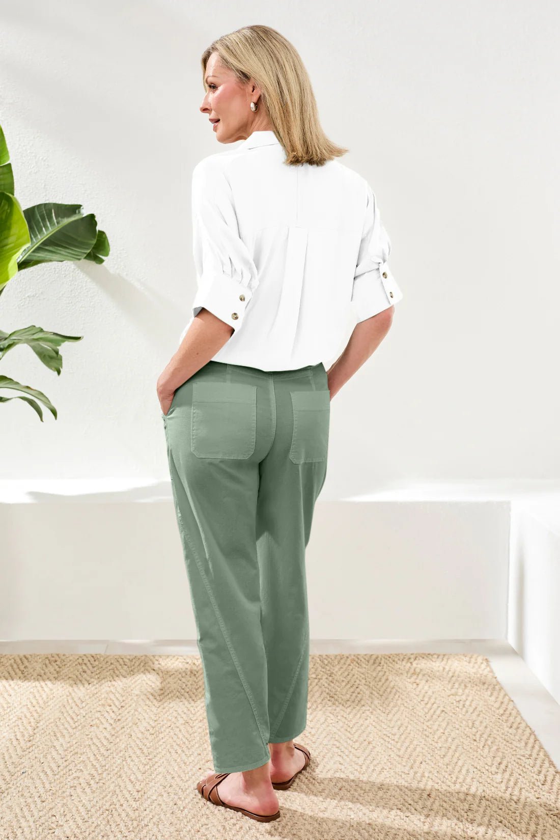 Fly Frt Ankle Pant w Btn Vent - Flea Boutiques