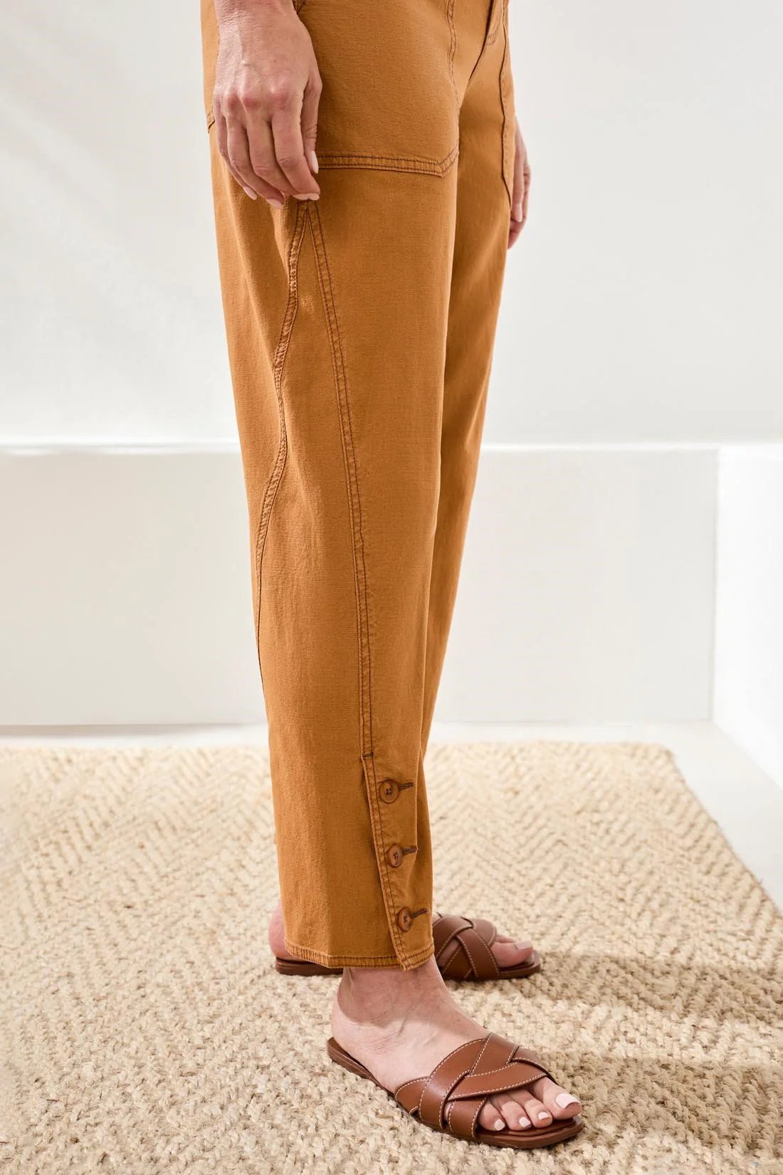 Fly Frt Ankle Pant w Btn Vent - Flea Boutiques