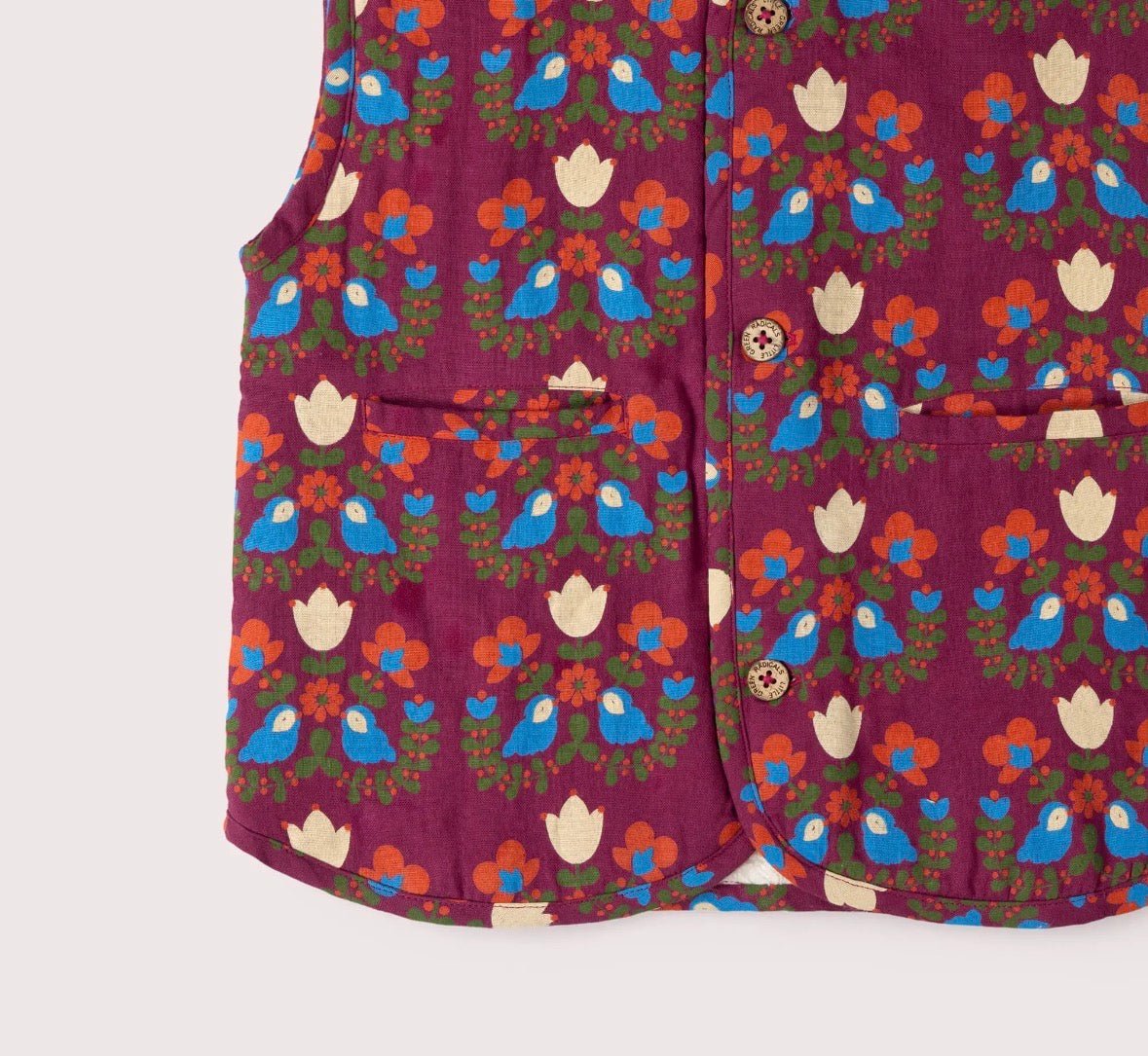 Folk Birds Sherpa Lined Reversible - Flea Boutiques