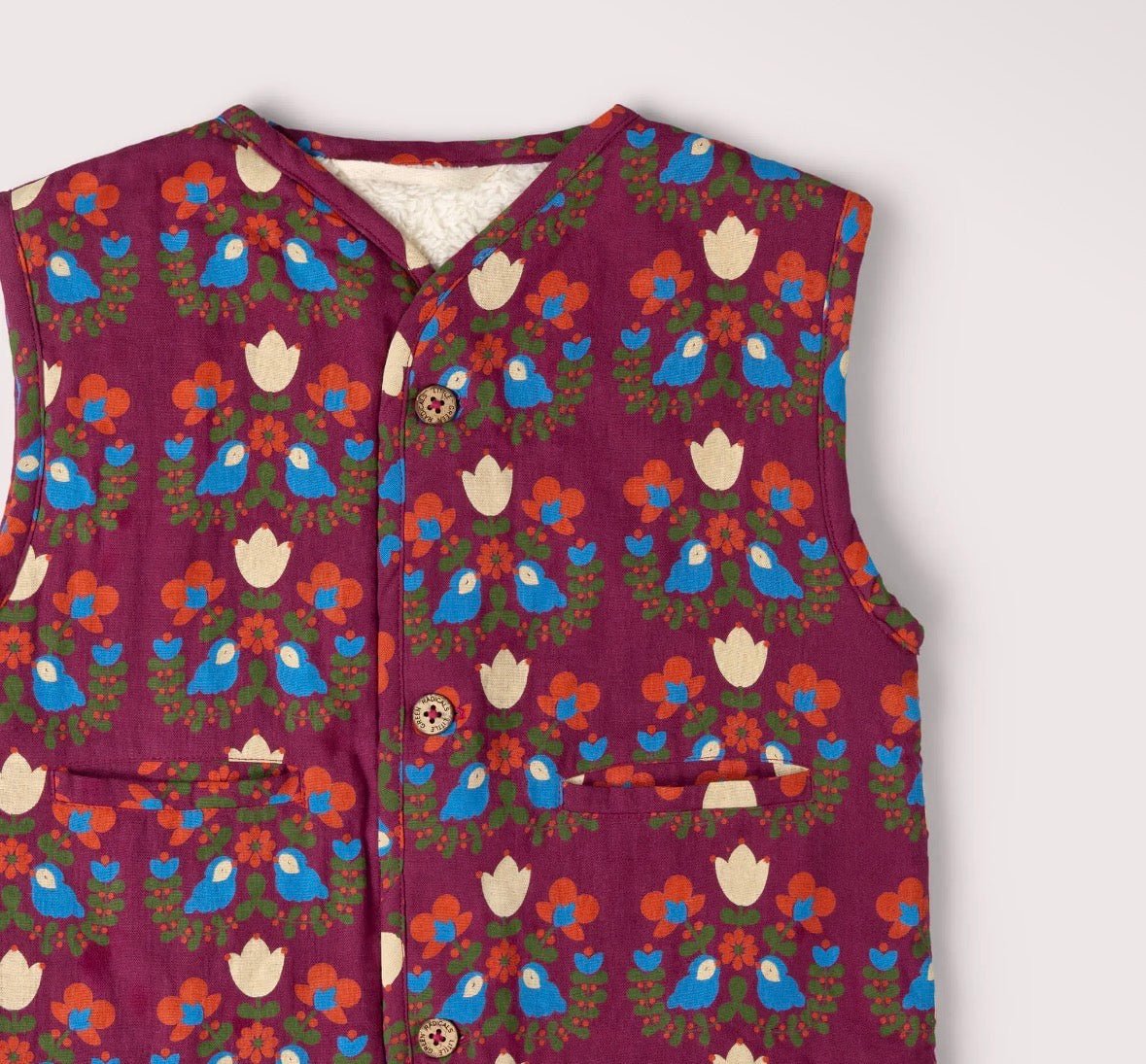 Folk Birds Sherpa Lined Reversible - Flea Boutiques