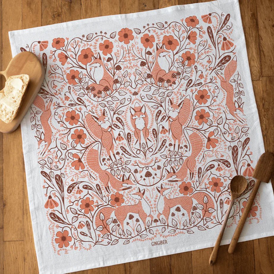 Forest Foxes Tea Towel - Flea Boutiques