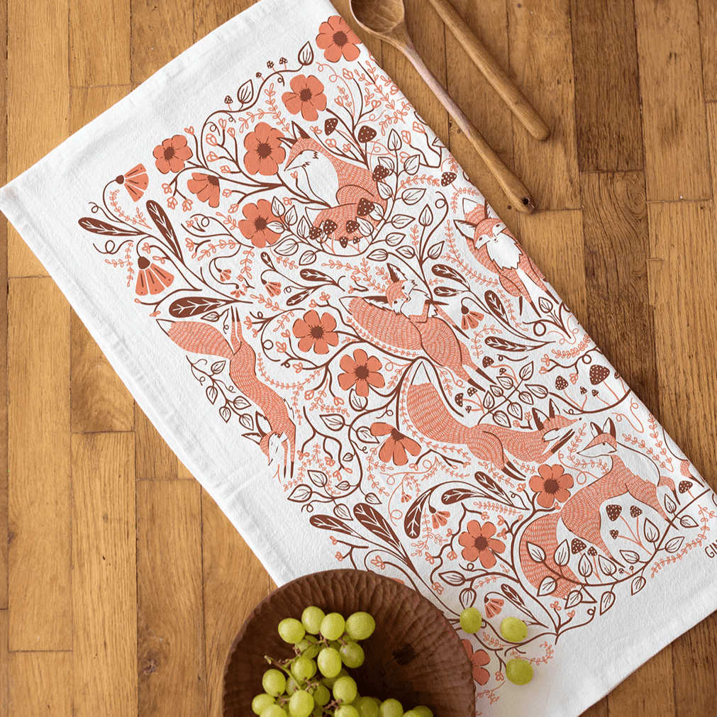 Forest Foxes Tea Towel - Flea Boutiques