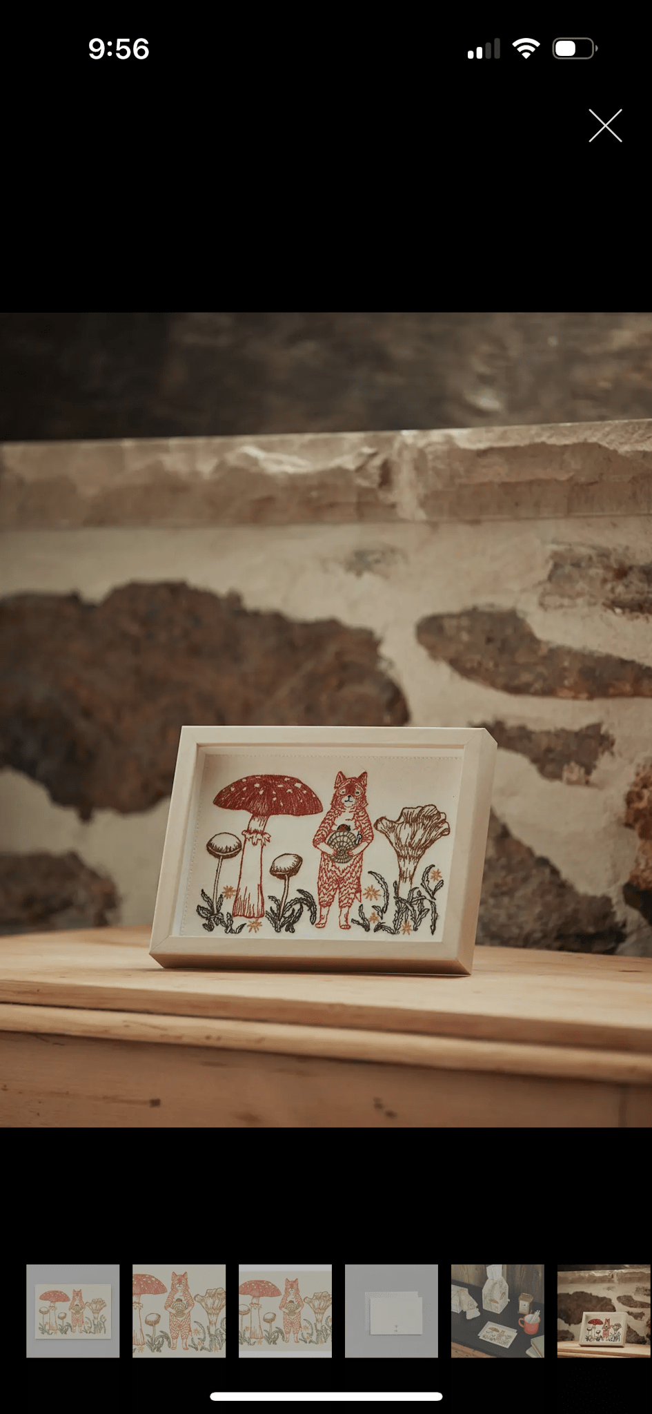 Fox w Mushrooms Card - Flea Boutiques
