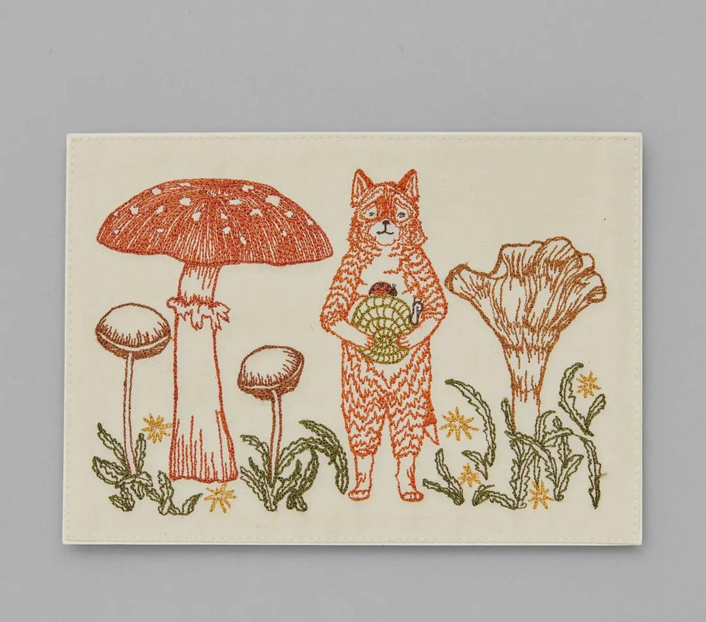 Fox with Mushrooms Card