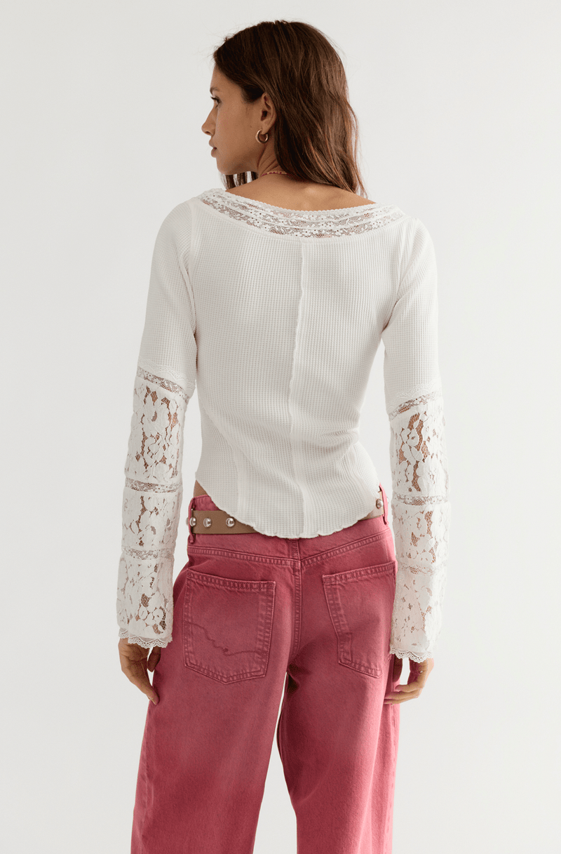Free People Amber Lace Cuff Top - Flea Boutiques
