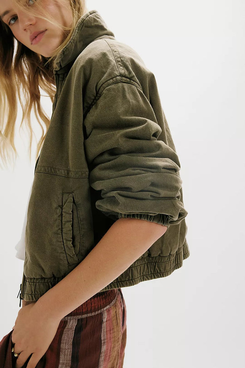 Free People Birdie Washed Jacket - Flea Boutiques