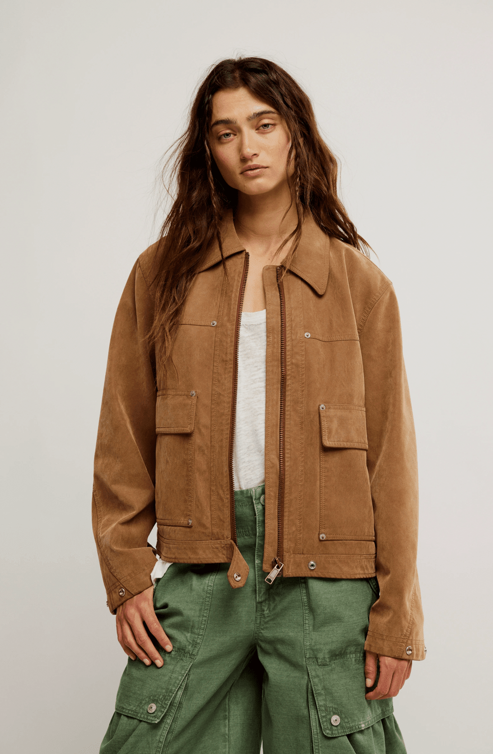 Free People Blair Vegan Suede Jacket - Flea Boutiques