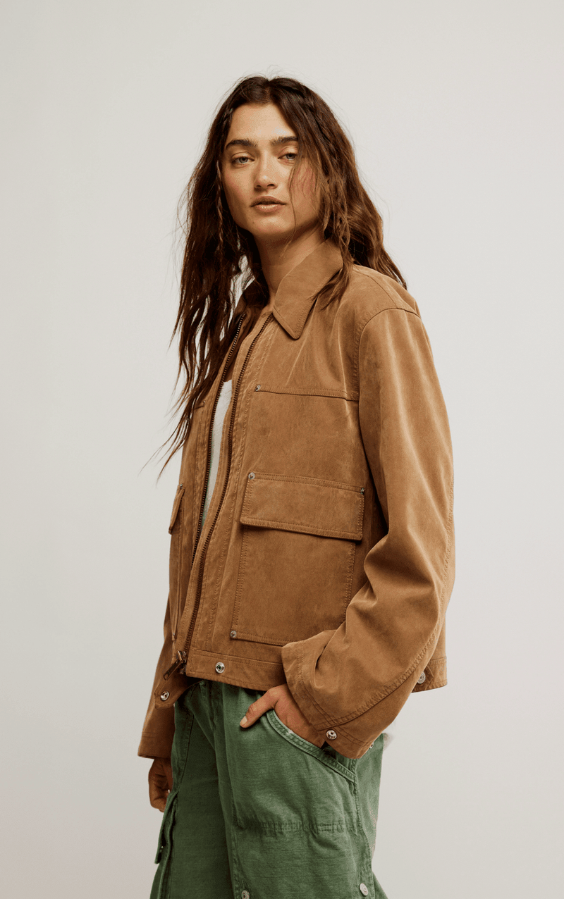 Free People Blair Vegan Suede Jacket - Flea Boutiques