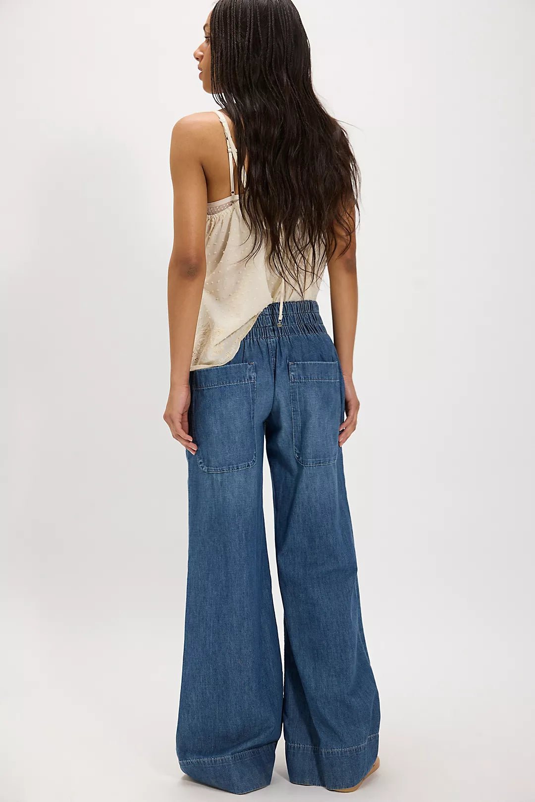 Free People Breezy Denim Pull On Pants - Flea Boutiques