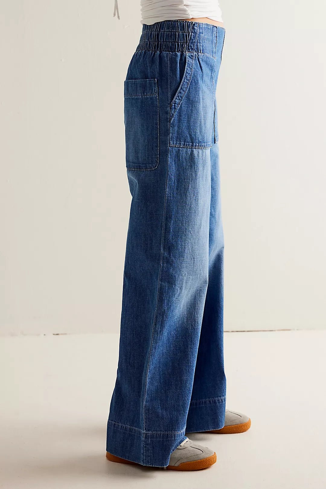 Free People Breezy Denim Pull On Pants - Flea Boutiques