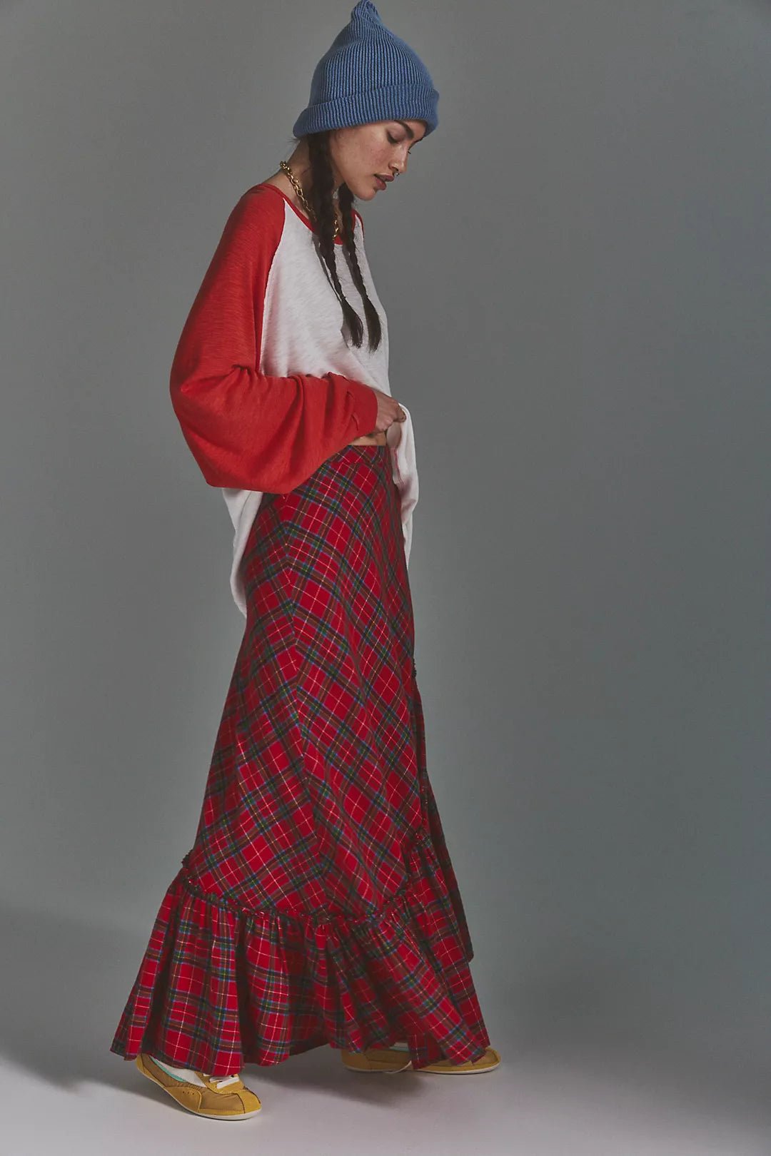 Free People Emberwood Plaid Maxi - Flea Boutiques