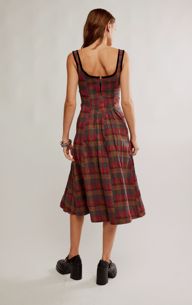 Free People Freya Plaid Midi - Flea Boutiques