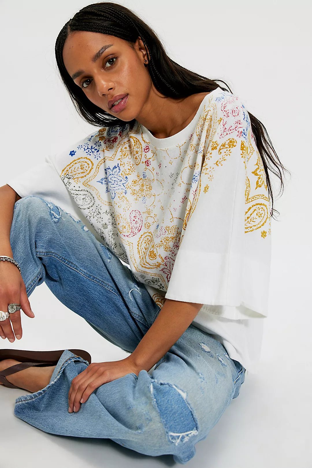 Free People Heirloom Printed Tee - Flea Boutiques