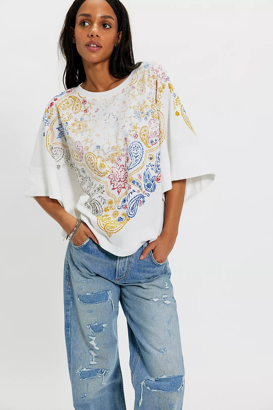Free People Heirloom Printed Tee - Flea Boutiques