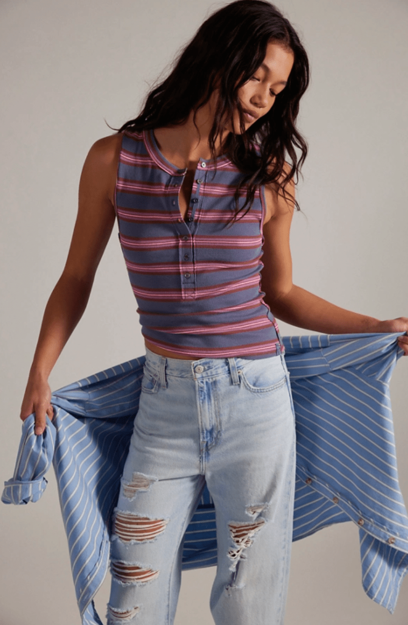 Free People Jamie Henley Stripe Tank - Flea Boutiques